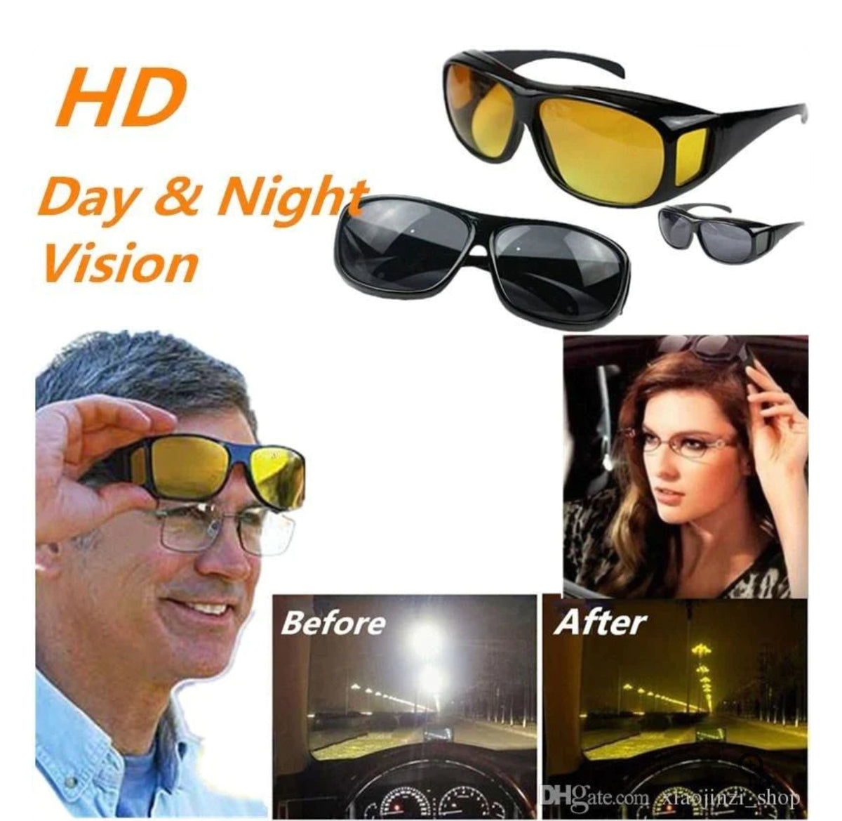Pack de 2 gafas con lentes oscuros y amarillos