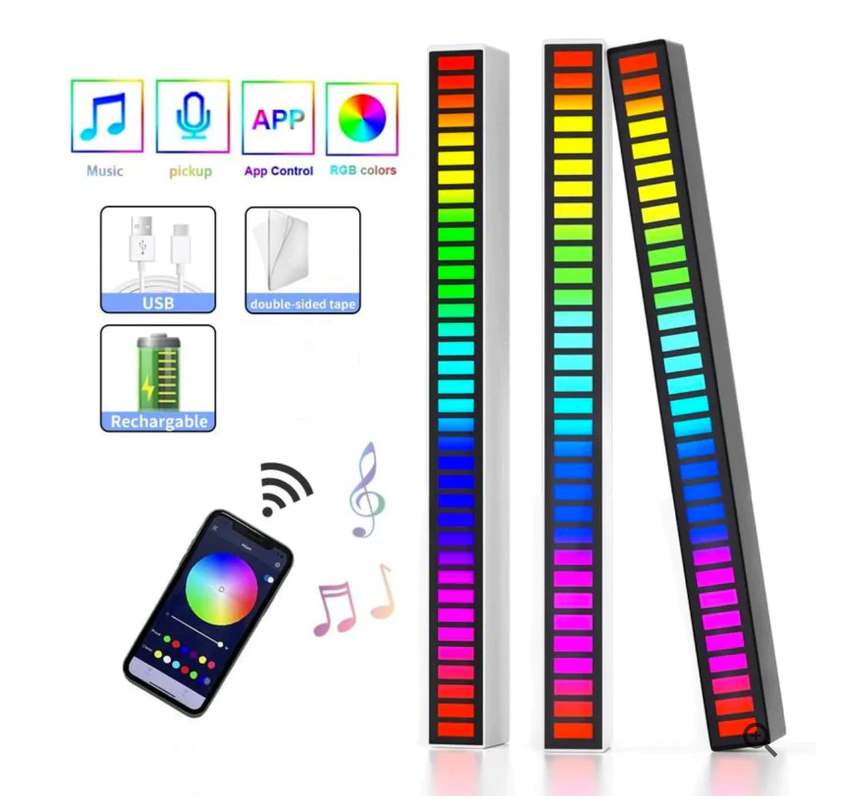 Barra de luz LED con control de sonido