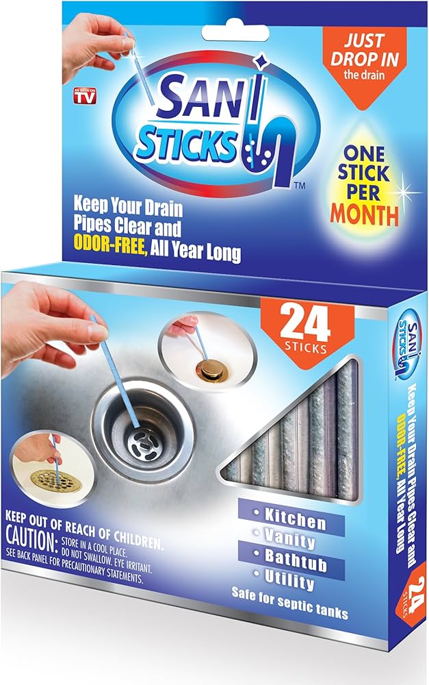Barritas para limpieza de desagües Sani Sticks, 24 unidades