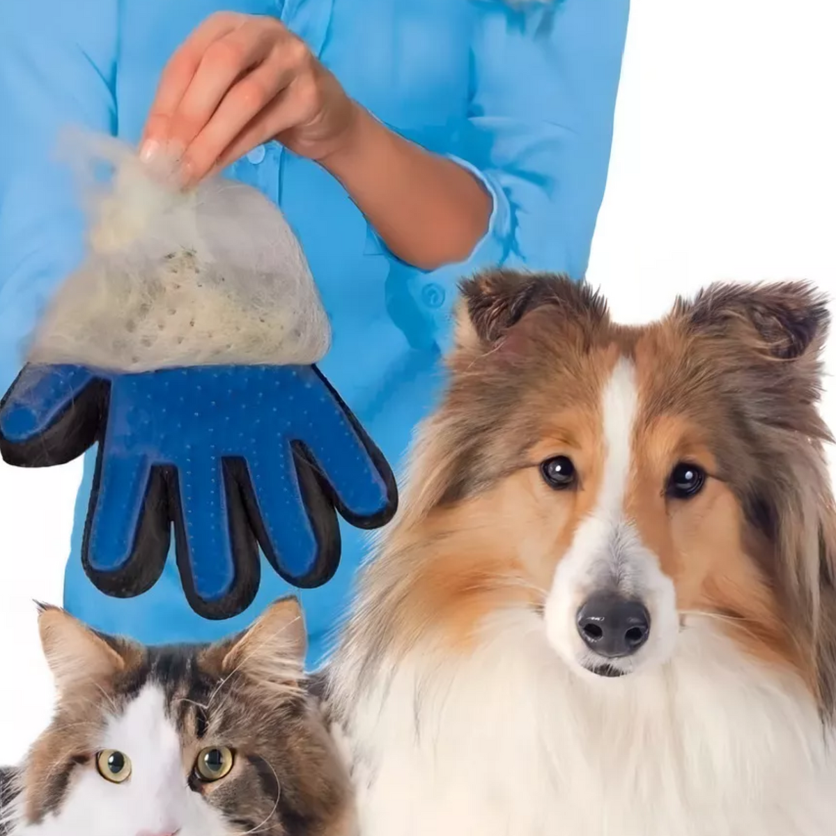 Guante cepillo quitapelos para mascotas