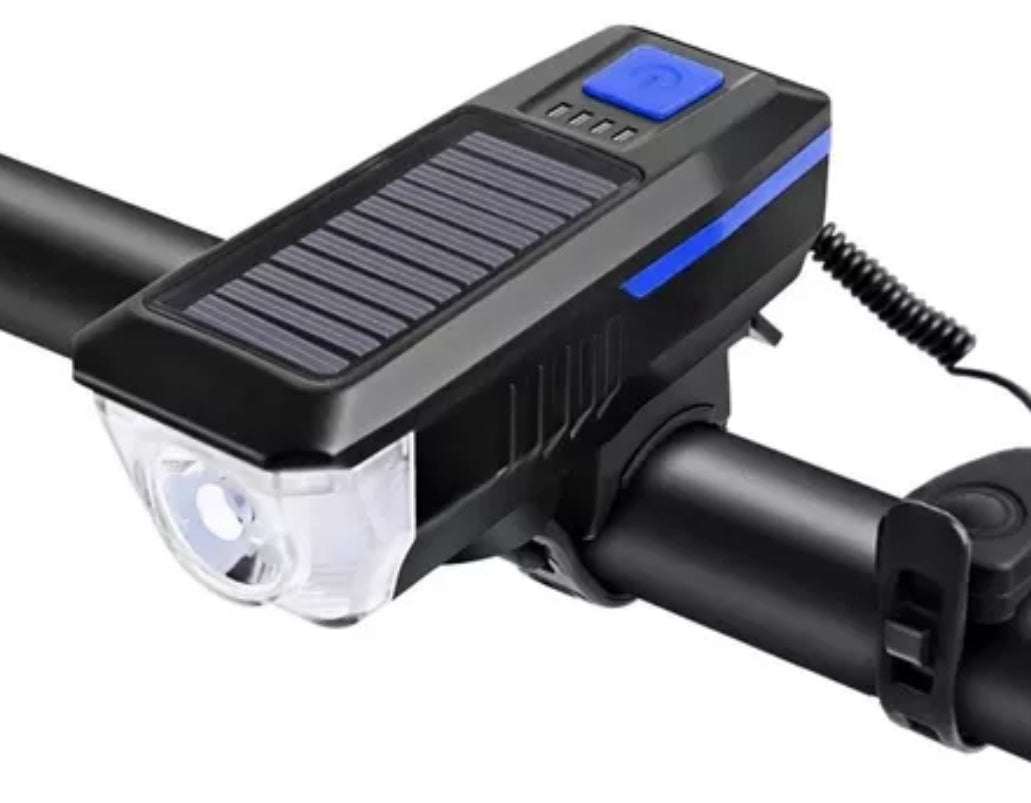 Luz delantera LED solar para bicicleta
