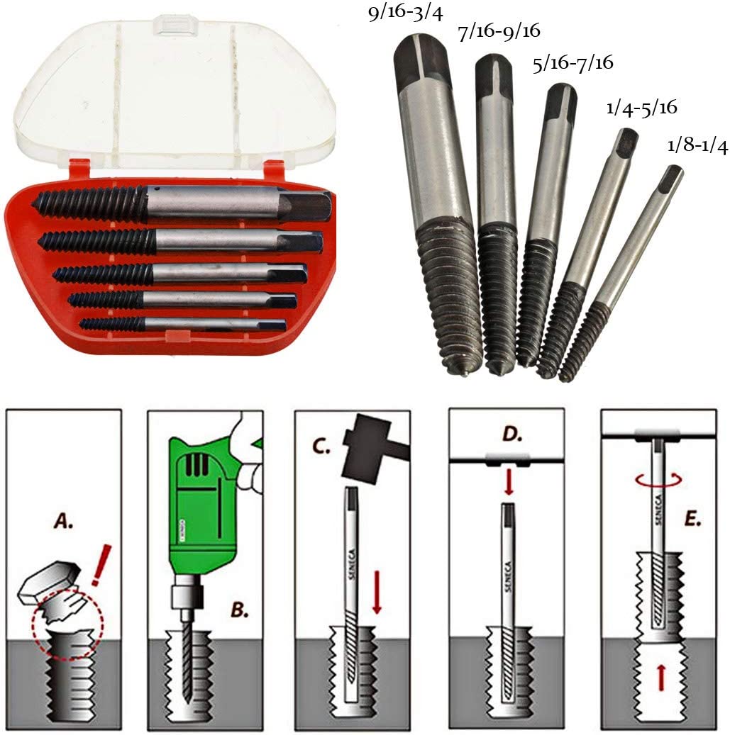 Kit extractor de pernos — 5 piezas