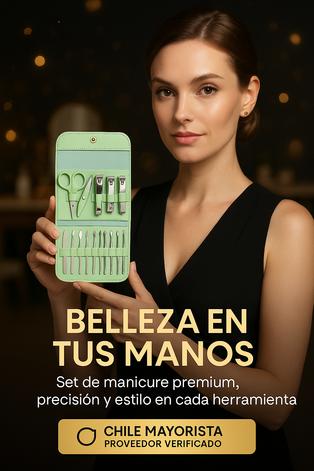 Set de manicura con estuche — 16 piezas