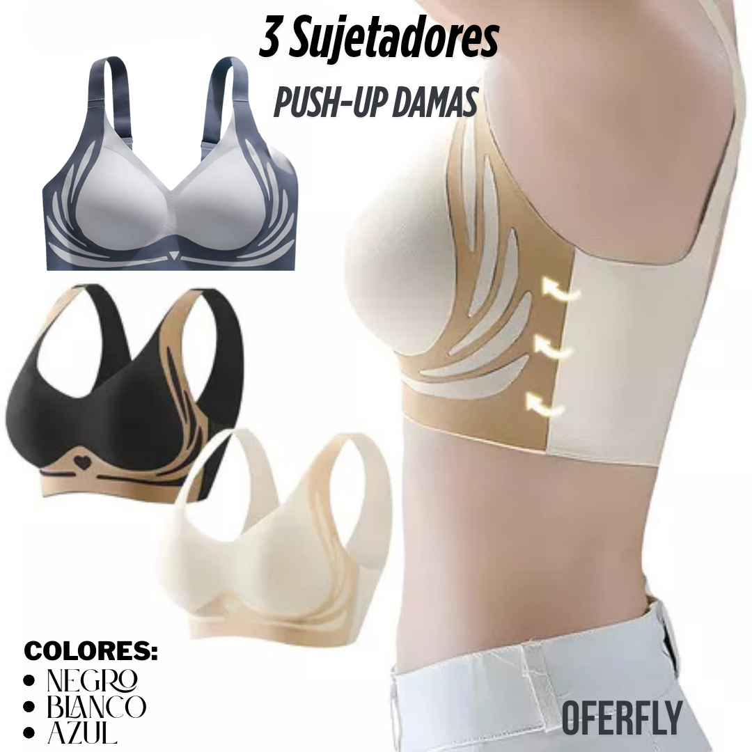 Sujetadores push-up sin varillas — pack de 3