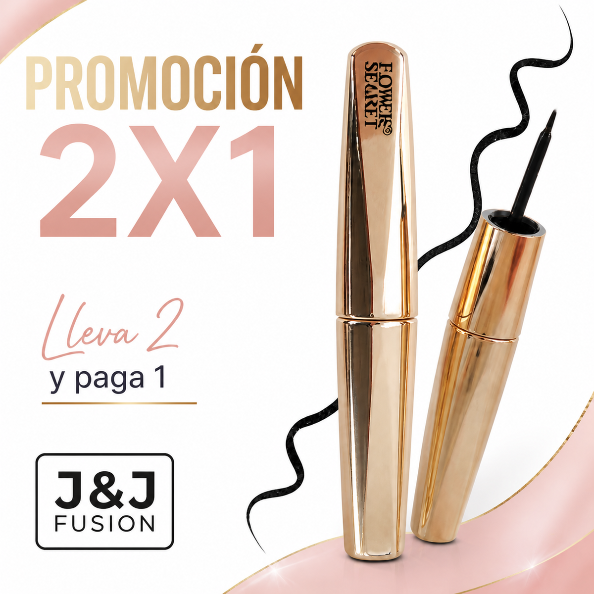 Delineador líquido negro — pack de 2