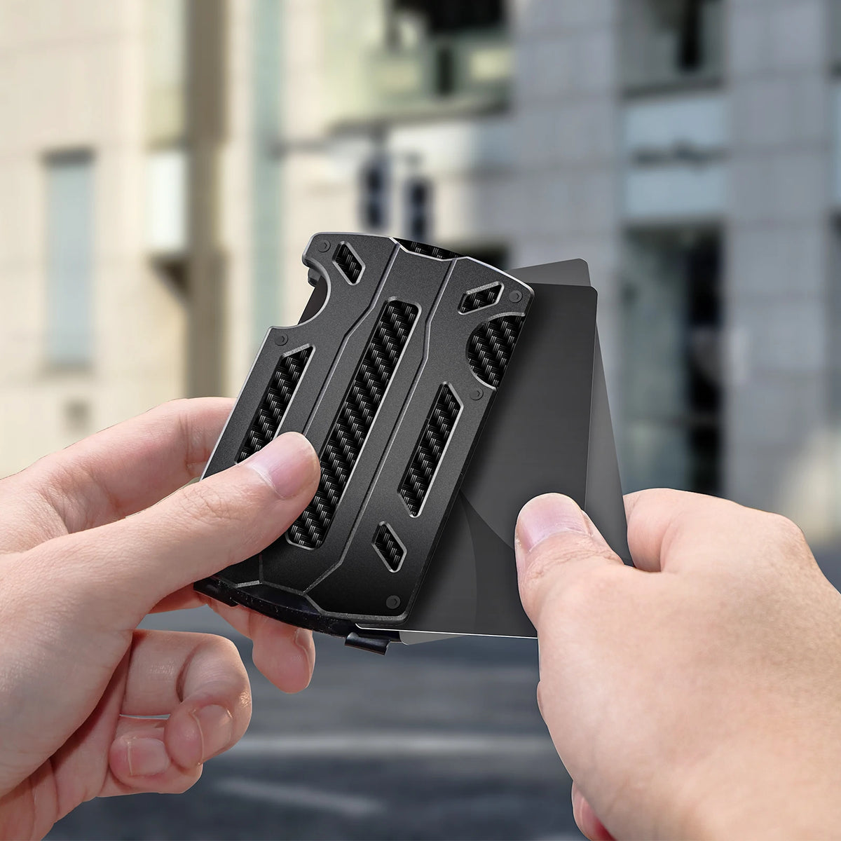 Wallet for Men & Women with Money Clip or Cash Strap - RFID Blocking Metal Wallet - Scratch Resistant Slim Card Holder Wallet