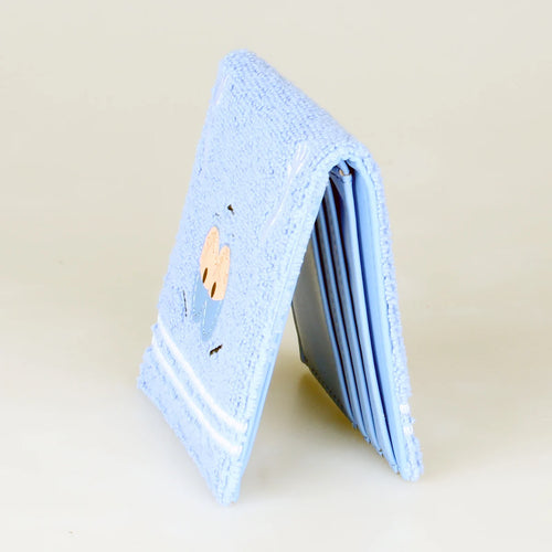 Billetera compacta Textura Celeste