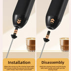 Coffee Frother/MILK Whisk+Egg Beater MINI Food Blender USB Rechargeable Handheld  Espresso Tools