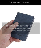 Baellerry Men's Thin Sanded Leather Wallet Casual Business Multi-Function Bifold Driver's License Card Holder Short Wallet