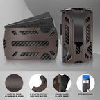 Wallet for Men & Women with Money Clip or Cash Strap - RFID Blocking Metal Wallet - Scratch Resistant Slim Card Holder Wallet
