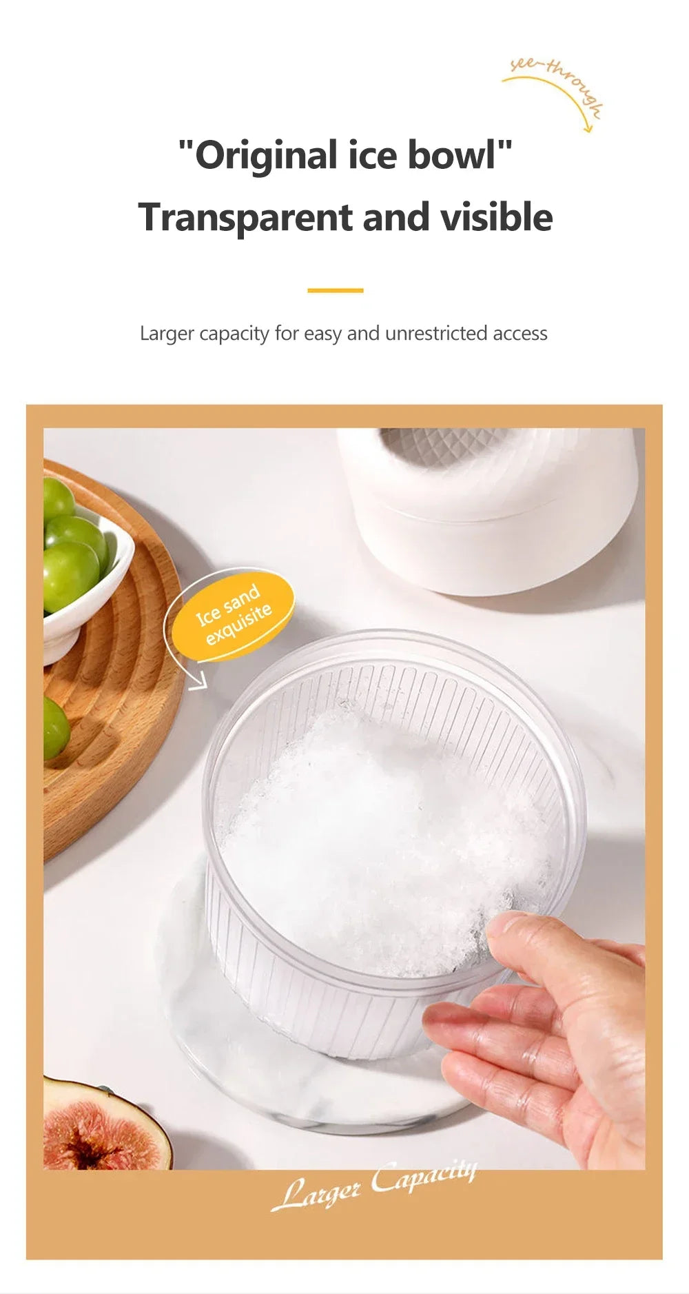 Mini Ice Crusher Portable Shaved Ice Machine Hand Operated Shaved Ice Milkshake Maker Household Smoothie Machine Kitchen Tool