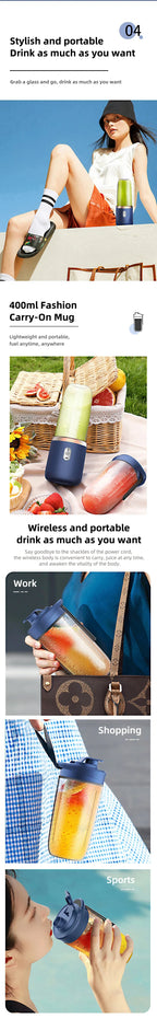 USB Personal Mini Juicer Cup Handheld Travel Blender Portable Single Double Cup for Water Bottles