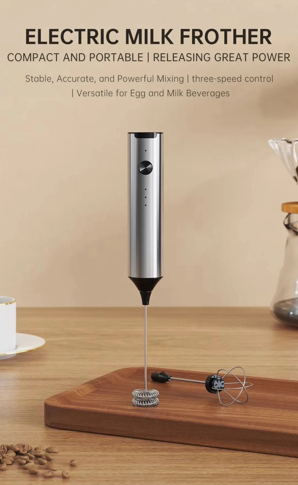 Wireless Electric Mini Milk Frother Coffee Whisk Portable Egg Beater Blender Kitchen Cooking Stirrer Cappuccino Coffee Maker