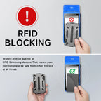 Wallet for Men & Women with Money Clip or Cash Strap - RFID Blocking Metal Wallet - Scratch Resistant Slim Card Holder Wallet
