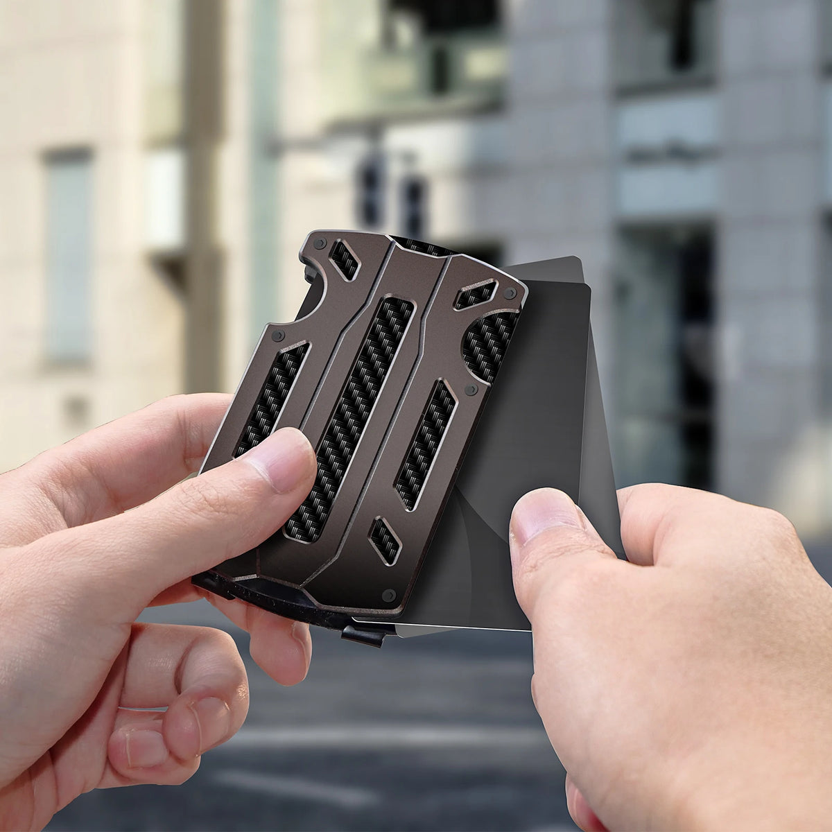 Wallet for Men & Women with Money Clip or Cash Strap - RFID Blocking Metal Wallet - Scratch Resistant Slim Card Holder Wallet