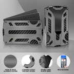 Wallet for Men & Women with Money Clip or Cash Strap - RFID Blocking Metal Wallet - Scratch Resistant Slim Card Holder Wallet