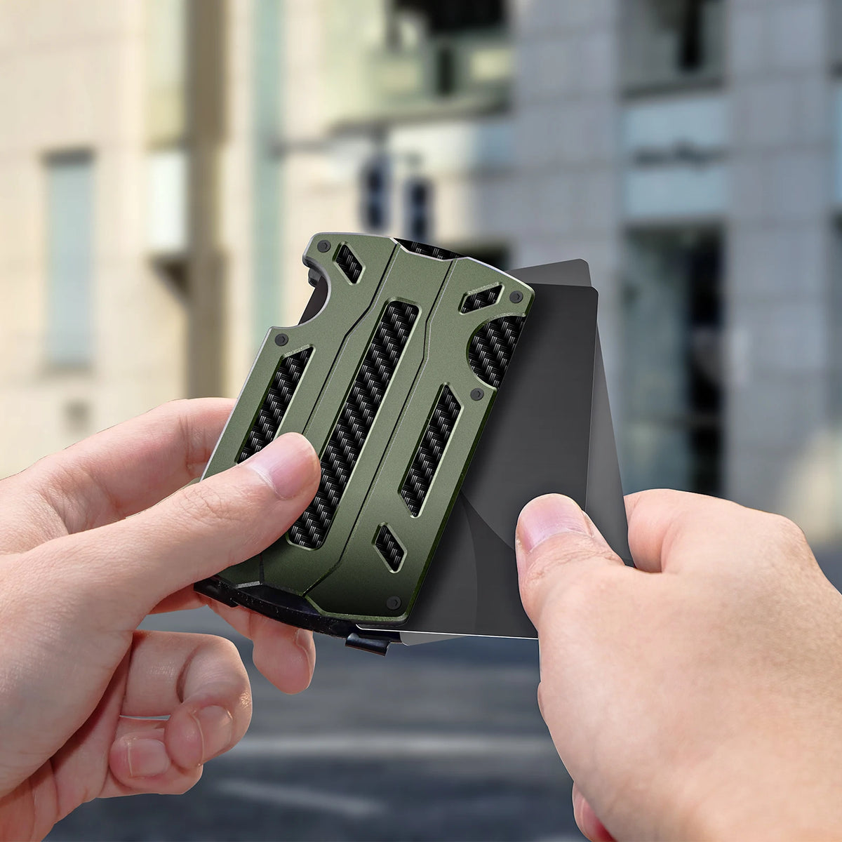 Wallet for Men & Women with Money Clip or Cash Strap - RFID Blocking Metal Wallet - Scratch Resistant Slim Card Holder Wallet