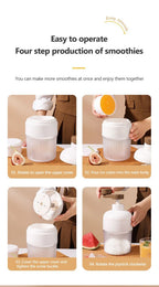 Mini Ice Crusher Portable Shaved Ice Machine Hand Operated Shaved Ice Milkshake Maker Household Smoothie Machine Kitchen Tool
