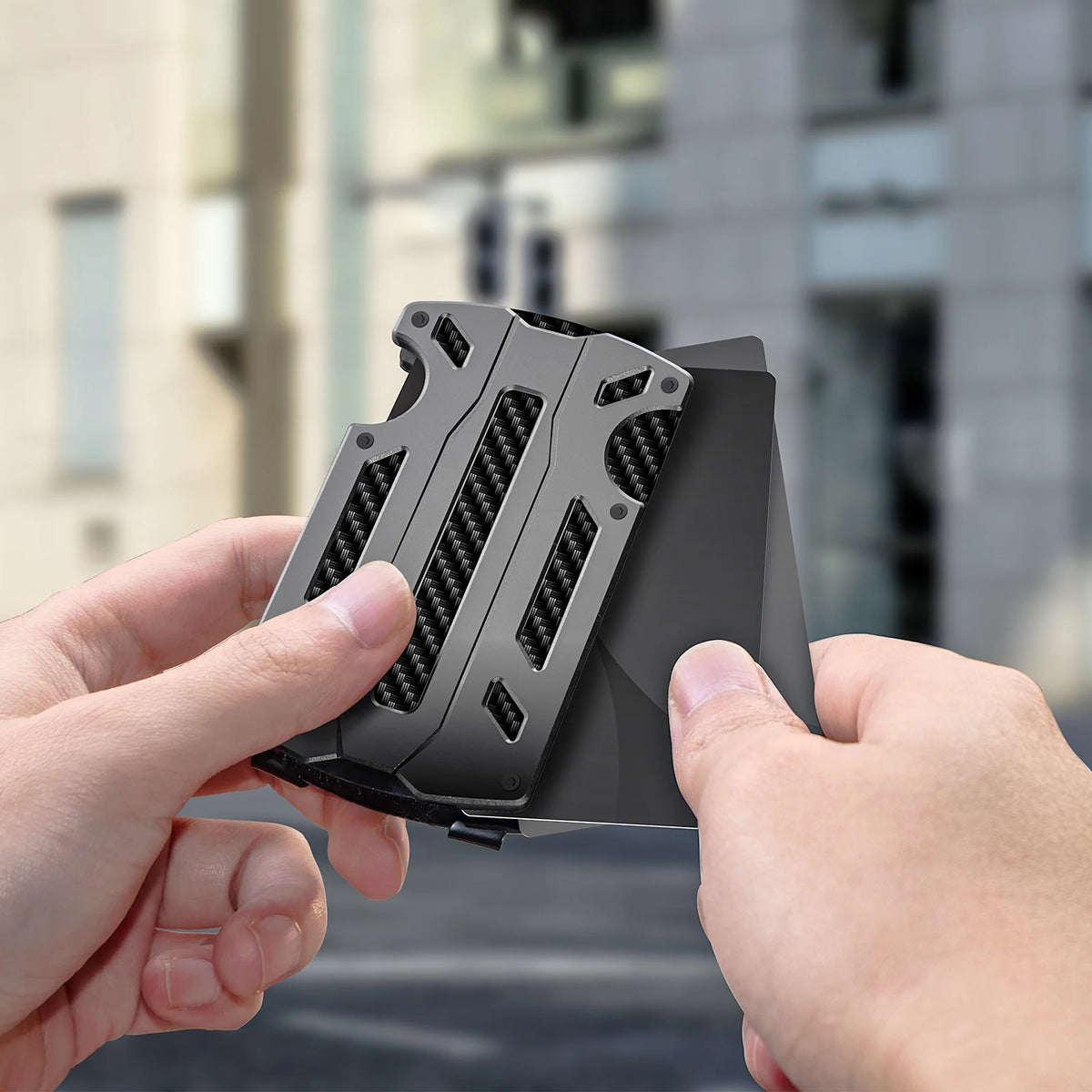 Wallet for Men & Women with Money Clip or Cash Strap - RFID Blocking Metal Wallet - Scratch Resistant Slim Card Holder Wallet