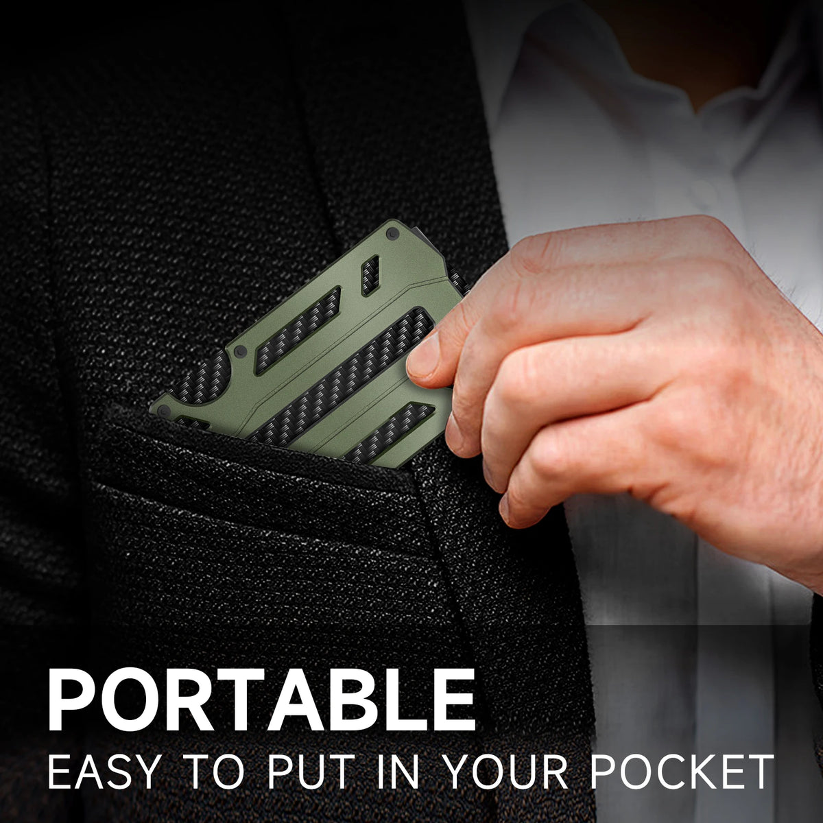 Wallet for Men & Women with Money Clip or Cash Strap - RFID Blocking Metal Wallet - Scratch Resistant Slim Card Holder Wallet