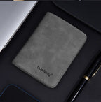 Baellerry Men's Thin Sanded Leather Wallet Casual Business Multi-Function Bifold Driver's License Card Holder Short Wallet
