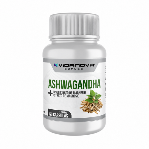 Ashwagandha + Magnesio 1000 mg — 60 cápsulas