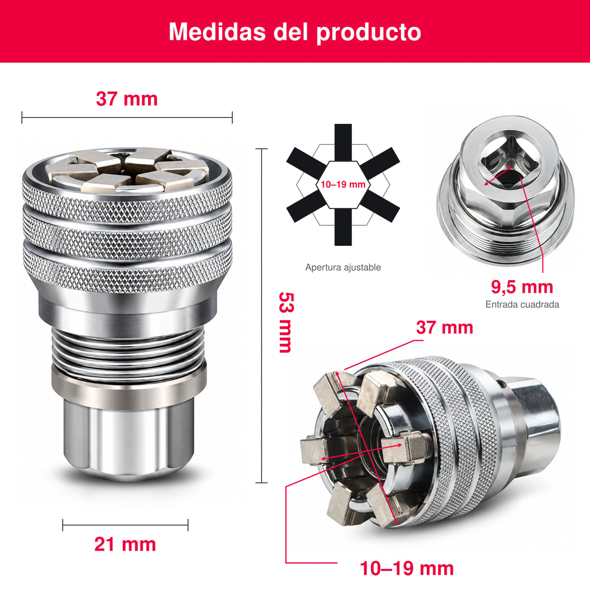 Llave de Dado Universal Multifunción